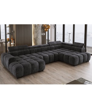 Narożnik BULL XL Prawostronny z elektryczną funkcją regulacji tkanina Eden 21 Antracytowy WERSAL