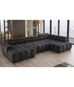 Narożnik BULL XL Prawostronny z elektryczną funkcją regulacji tkanina Eden 21 Antracytowy WERSAL