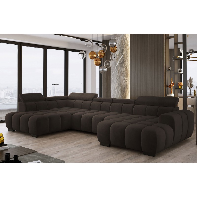 Narożnik BULL XL Lewostronny z elektryczną funkcją regulacji tkanina Salvador 04 Brąz Czekoladowy WERSAL