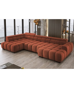 Narożnik BULL XL Lewostronny z elektryczną funkcją regulacji tkanina Salvador 07 Miedziany WERSAL