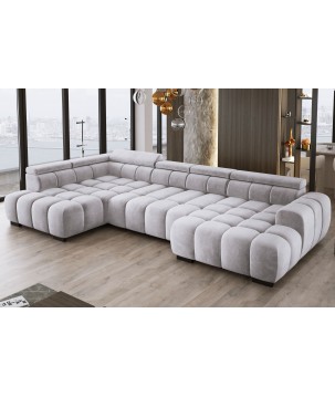 Narożnik BULL XL Lewostronny z elektryczną funkcją regulacji tkanina Salvador 13 Złamana biel WERSAL