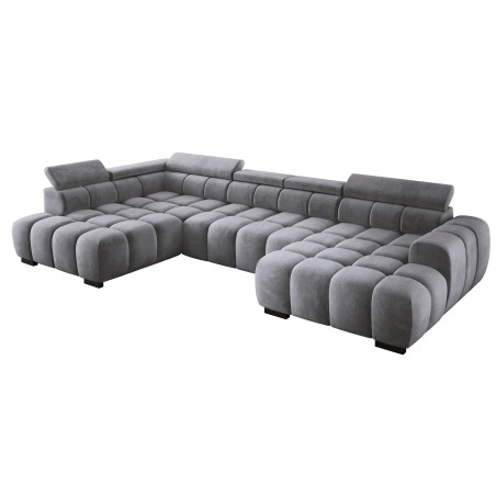 Narożnik BULL XL Lewostronny z elektryczną funkcją regulacji tkanina Salvador 14 Srebrny WERSAL