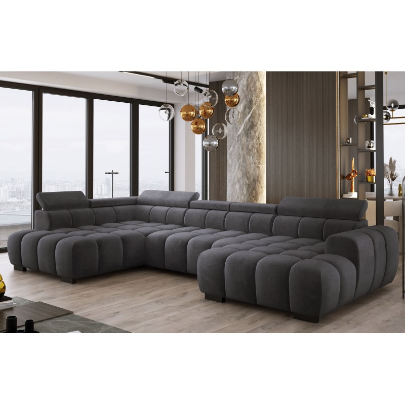 Narożnik BULL XL Lewostronny z elektryczną funkcją regulacji tkanina Salvador 15 Szary WERSAL