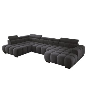 Narożnik BULL XL Lewostronny z elektryczną funkcją regulacji tkanina Salvador 15 Szary WERSAL