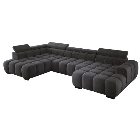 Narożnik BULL XL Lewostronny z elektryczną funkcją regulacji tkanina Salvador 15 Szary WERSAL