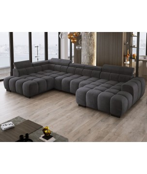 Narożnik BULL XL Lewostronny z elektryczną funkcją regulacji tkanina Salvador 15 Szary WERSAL