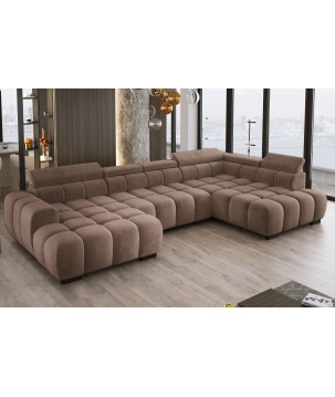 Narożnik BULL XL Prawostronny z elektryczną funkcją regulacji tkanina Salvador 03 Camelowy WERSAL