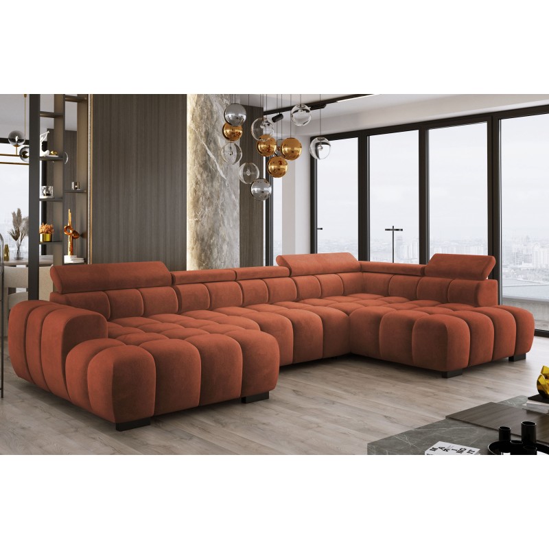 Narożnik BULL XL Prawostronny z elektryczną funkcją regulacji tkanina Salvador 07 Miedziany WERSAL