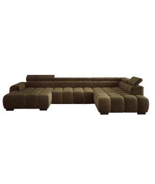 Narożnik BULL XL Prawostronny z elektryczną funkcją regulacji tkanina Salvador 10 Oliwkowa Zieleń WERSAL