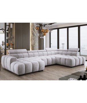 Narożnik BULL XL Prawostronny z elektryczną funkcją regulacji tkanina Salvador 13 Złamana biel WERSAL