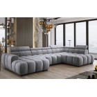 Narożnik BULL XL Prawostronny z elektryczną funkcją regulacji tkanina Salvador 14 Srebrny WERSAL