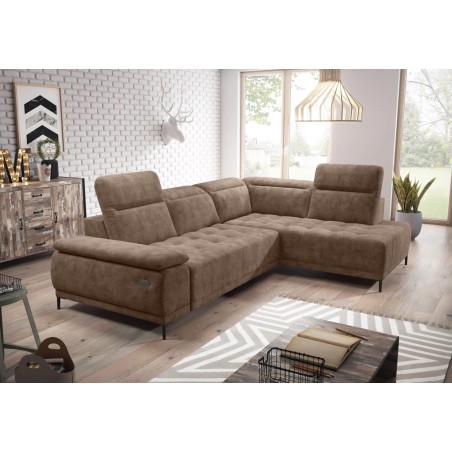 Narożnik FOCUS L z elektryczną regulacją siedziska Prawostronny w tkaninie w tkaninie SALVADOR 03 WERSAL