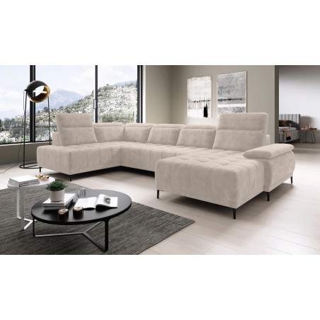 Narożnik FOCUS XL z elektryczną regulacją siedziska Lewostronny w tkaninie w tkaninie SALVADOR 02 WERSAL