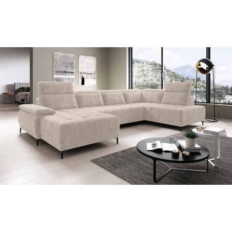 Narożnik FOCUS XL z elektryczną regulacją siedziska Prawostronny w tkaninie w tkaninie SALVADOR 02 WERSAL