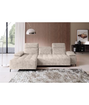 Narożnik FOCUS S Mini z elektryczną regulacją siedziska Lewostronny w tkaninie SALVADOR 02 WERSAL