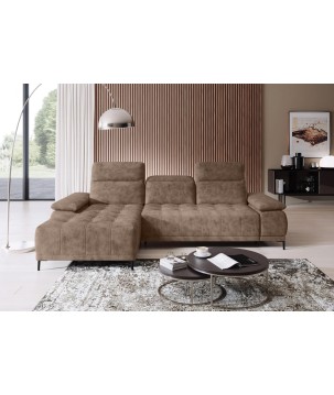 Narożnik FOCUS S Mini z elektryczną regulacją siedziska Lewostronny w tkaninie SALVADOR 03 WERSAL