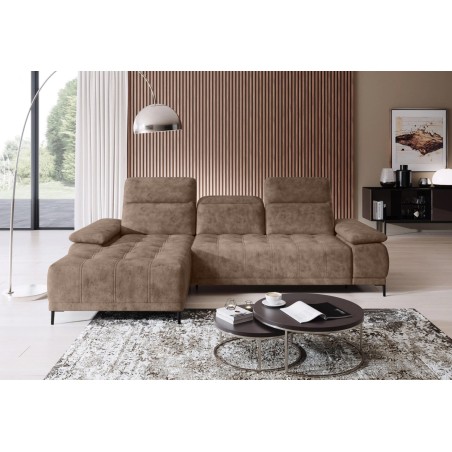 Narożnik FOCUS S Mini z elektryczną regulacją siedziska Lewostronny w tkaninie SALVADOR 03 WERSAL