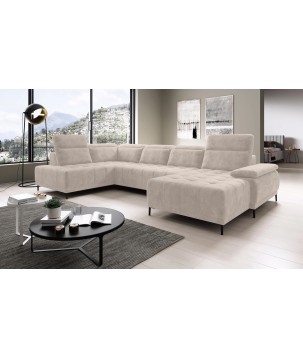 Narożnik FOCUS XL z elektryczną regulacją siedziska Lewostronny w tkaninie SALVADOR 02 WERSAL