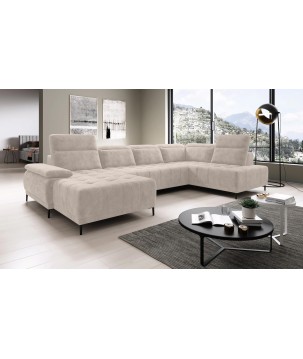 Narożnik FOCUS XL z elektryczną regulacją siedziska Prawostronny w tkaninie SALVADOR 02 WERSAL