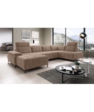 Narożnik FOCUS XL z elektryczną regulacją siedziska Prawostronny w tkaninie SALVADOR 03 WERSAL