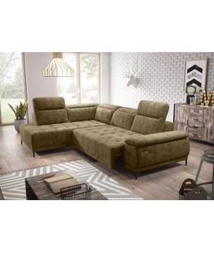 Narożnik FOCUS L z elektryczną regulacją siedziska Lewostronny w tkaninie Promocyjnej SALVADOR 10 WERSAL