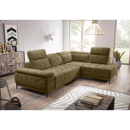 Narożnik FOCUS L z elektryczną regulacją siedziska Prawostronny w tkaninie Promocyjnej SALVADOR 10 WERSAL