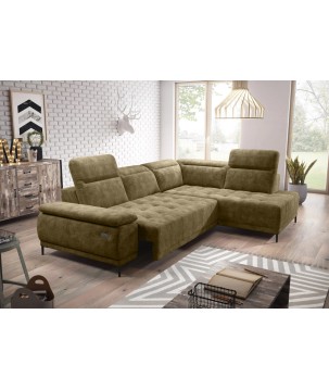 Narożnik FOCUS L z elektryczną regulacją siedziska Prawostronny w tkaninie Promocyjnej SALVADOR 10 WERSAL