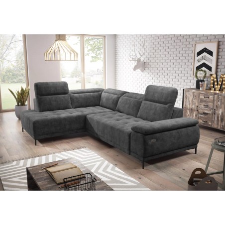 Narożnik FOCUS L z elektryczną regulacją siedziska Lewostronny w tkaninie Promocyjnej SALVADOR 15 WERSAL