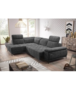 Narożnik FOCUS L z elektryczną regulacją siedziska Lewostronny w tkaninie Promocyjnej SALVADOR 15 WERSAL