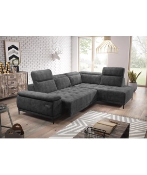 Narożnik FOCUS L z elektryczną regulacją siedziska Prawostronny w tkaninie Promocyjnej SALVADOR 15 WERSAL