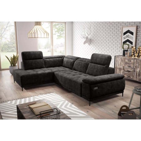 Narożnik FOCUS L z elektryczną regulacją siedziska Lewostronny w tkaninie Promocyjnej SALVADOR 16 WERSAL