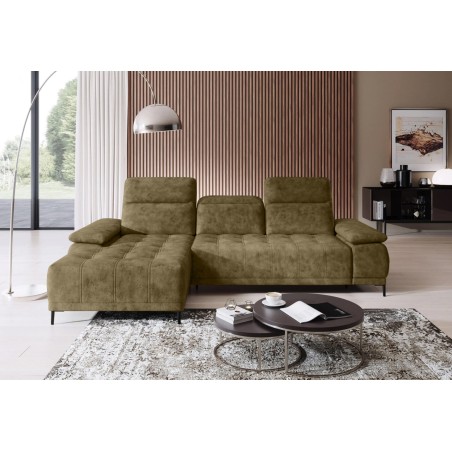 Narożnik FOCUS S z elektryczną regulacją siedziska Lewostronny w tkaninie Promocyjnej SALVADOR 10 WERSAL