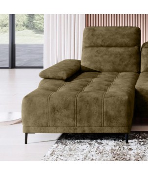 Narożnik FOCUS S z elektryczną regulacją siedziska Lewostronny w tkaninie Promocyjnej SALVADOR 10 WERSAL