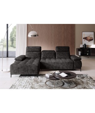 Narożnik FOCUS S z elektryczną regulacją siedziska Lewostronny w tkaninie Promocyjnej SALVADOR 16 WERSAL