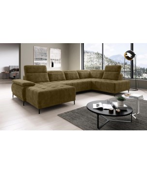 Narożnik FOCUS XL z elektryczną regulacją siedziska Prawostronny w tkaninie Promocyjnej SALVADOR 10 WERSAL