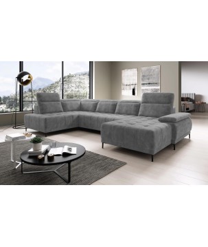 Narożnik FOCUS XL z elektryczną regulacją siedziska Lewostronny w tkaninie Promocyjnej SALVADOR 14 WERSAL