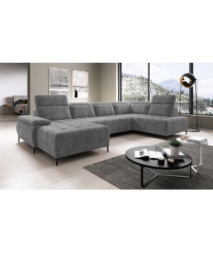 Narożnik FOCUS XL z elektryczną regulacją siedziska Prawostronny w tkaninie Promocyjnej SALVADOR 14 WERSAL