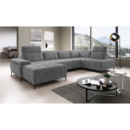 Narożnik FOCUS XL z elektryczną regulacją siedziska Prawostronny w tkaninie Promocyjnej SALVADOR 14 WERSAL