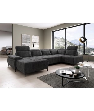 Narożnik FOCUS XL z elektryczną regulacją siedziska Prawostronny w tkaninie Promocyjnej SALVADOR 15 WERSAL