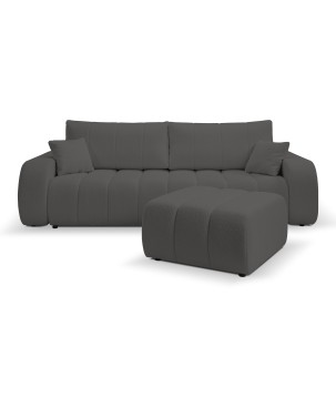 Pufa BALOO w kolorze ciemnej szarości w tkaninie LAMBI 12