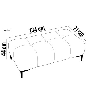 Pufa PLAZA XL w kolorze BURGUNDOWYM w tkaninie MONOLITH WERSAL