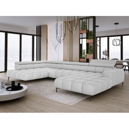 Narożnik PLAZA XL Lewostronny Elektryczna regulacja Tkanina SOLAR 80 WERSAL