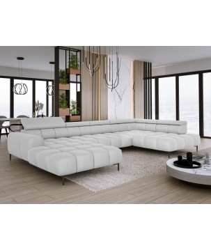 Narożnik PLAZA XL Prawostronny Elektryczna regulacja Tkanina SOLAR 80 WERSAL