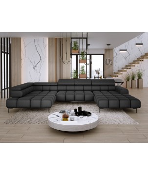 Narożnik PLAZA XL Lewostronny Elektryczna regulacja Tkanina SOLAR 99 WERSAL