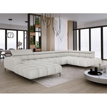 Narożnik PLAZA XL Prawostronny Elektryczna regulacja Tkanina SOLAR 01 WERSAL