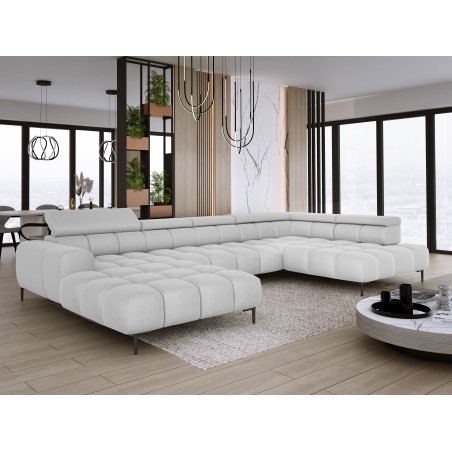 Narożnik PLAZA XL Prawostronny Elektryczna regulacja Tkanina SOLAR 80 WERSAL