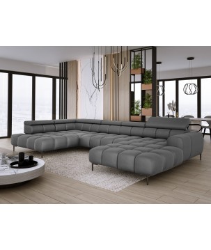 Narożnik PLAZA XL Lewostronny Elektryczna regulacja Tkanina SOLAR 96 WERSAL