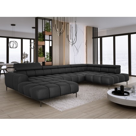 Narożnik PLAZA XL Prawostronny Elektryczna regulacja Tkanina SOLAR 99 WERSAL