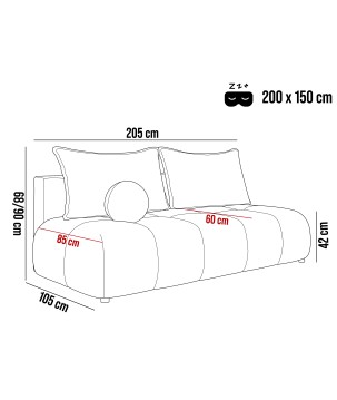 Sofa COCO z funkcja spania i pojemnikiem CLOUD 81 DOMOHOME