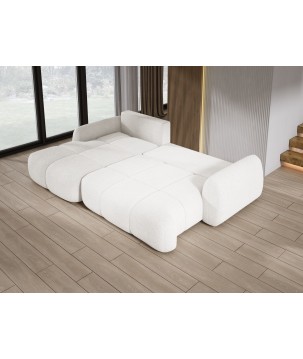 Narożnik COCO Lewostronny z funkcją spania poduszkami i pojemnikiem Now Or Never 01 DOMOHOME